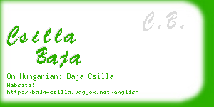 csilla baja business card